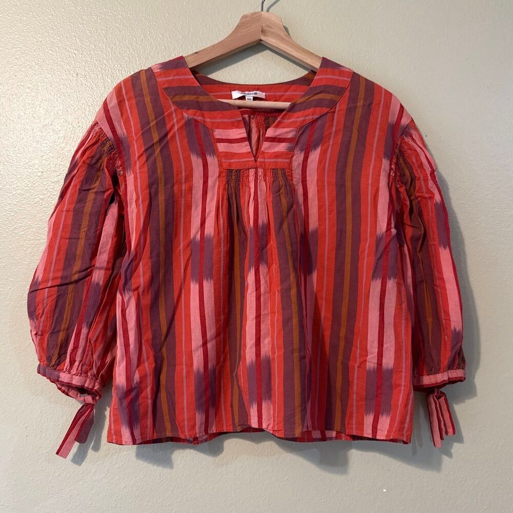 Madewell Women's Ikat Print Cotton Blouse XXS